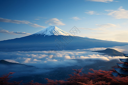 冬季的富士山图片