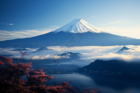 日本富士山日本冬天高清图片