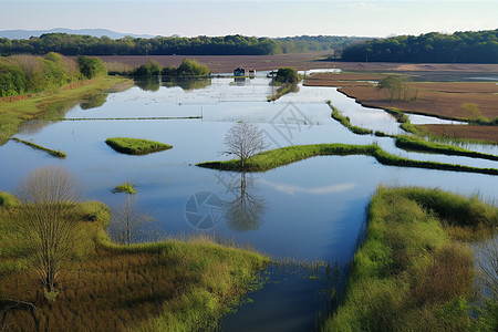 池塘风光图片