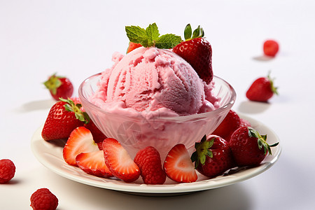 草莓酸奶背景图片