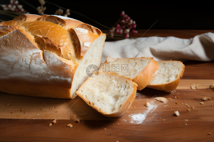 可口的面包片图片