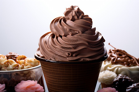巧克力奶油杯子蛋糕图片