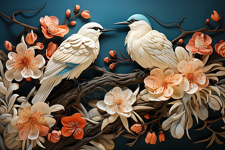 绸缎上的花鸟刺绣图片
