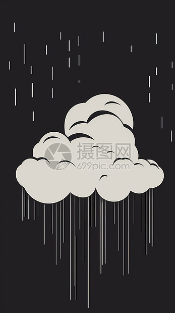 下雨的插画图片