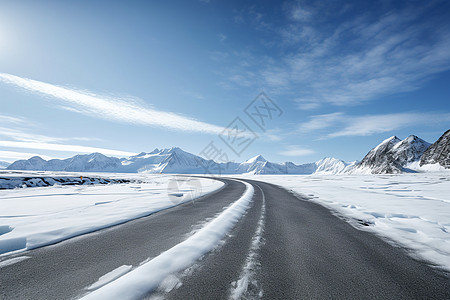 冰山旁的公路图片