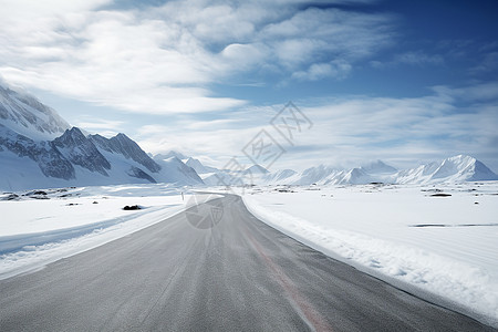 冰山下的路冬季冰路高清图片