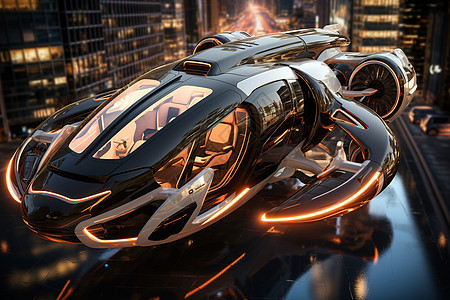 未来运动模式飞行汽车背景图片
