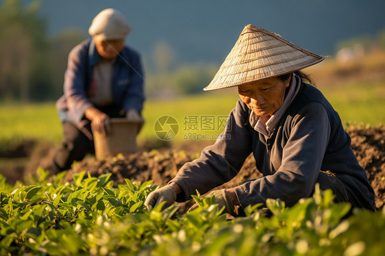 采茶农民图片