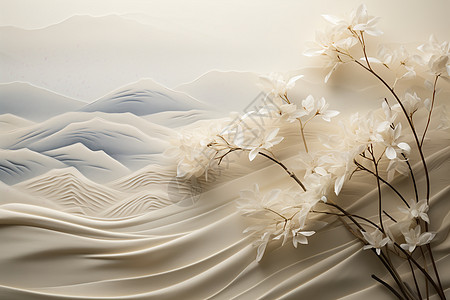 白花浮影背景图片