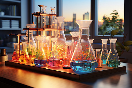 明亮化验室中的化学分析图片