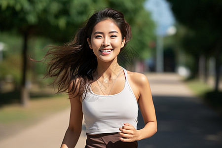 跑步的女生图片