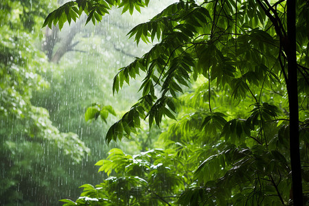 森林雨健康的自然生态背景