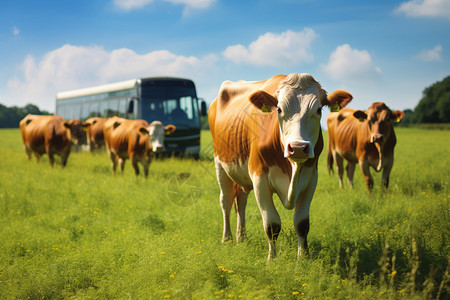 农村的奶牛背景图片