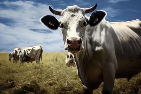牧场的奶牛背景图片