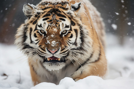 猛虎雪中行图片