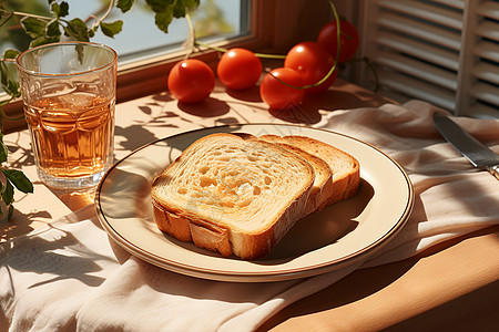 早餐面包全麦三明治高清图片