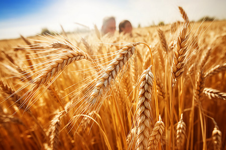 弯腰的小麦背景图片