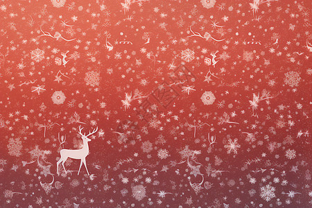 鹿与雪花背景图片