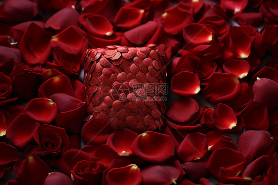 红玫瑰和精美礼物图片