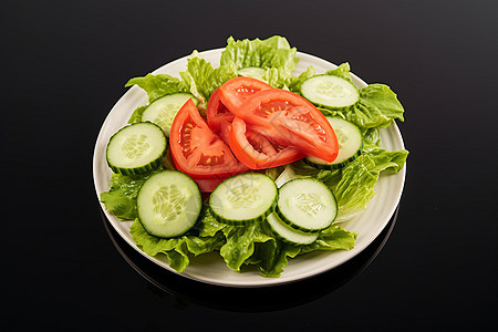 一盘健康的蔬菜沙拉图片