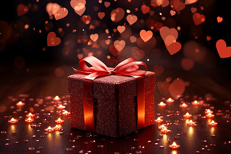 浪漫的闪耀礼盒背景图片