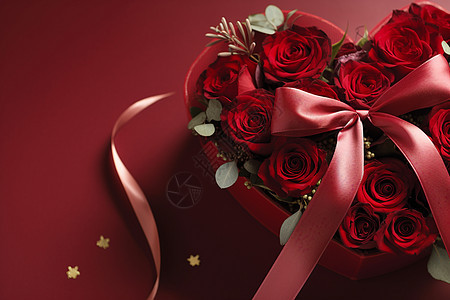 心型玫瑰礼盒背景图片