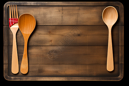 托盘上的勺子和叉子图片