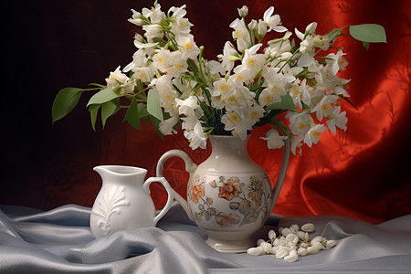 花瓶里面的花束背景图片