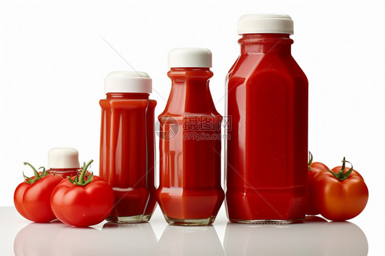 桌面上酸甜的番茄酱图片