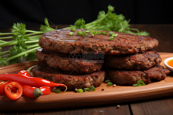 美味的肉饼图片