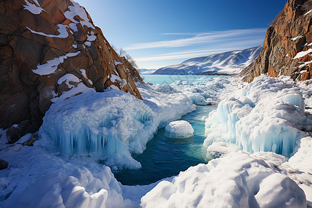 冰川上的冰雪世界图片