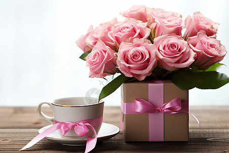 玫瑰花束礼物背景图片