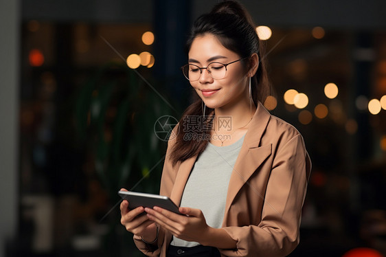 用电脑的女子图片