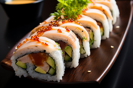 新鲜营养的寿司背景图片