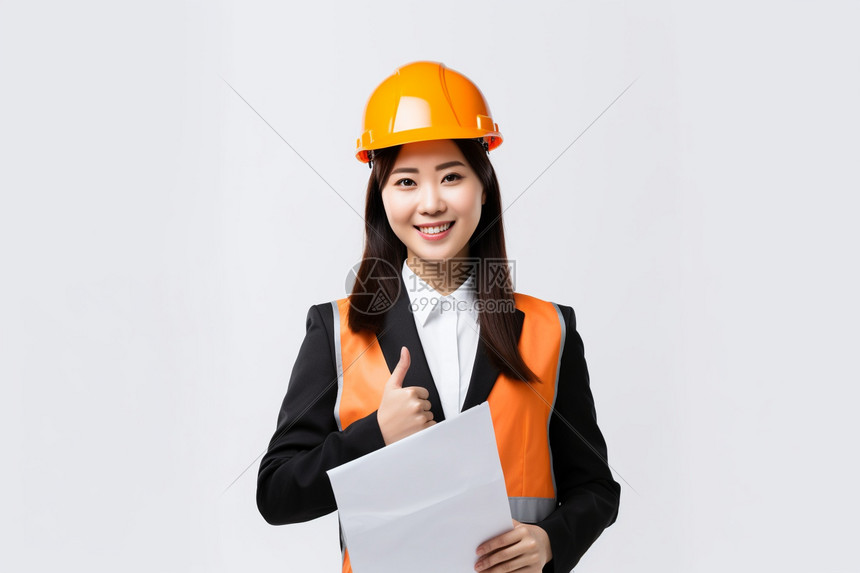 自信微笑的女工程师图片