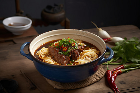 酸菜牛肉面美味红烧牛腩面背景