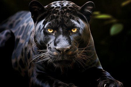 黑色美洲豹背景图片