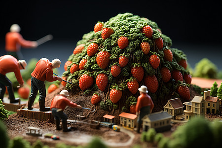 迷你草莓园背景图片