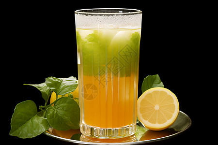 酸甜可口的柠檬绿茶图片