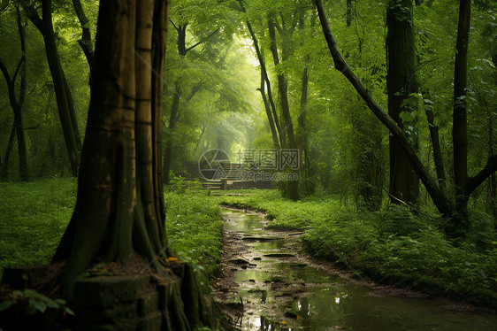 雨林里的小溪图片