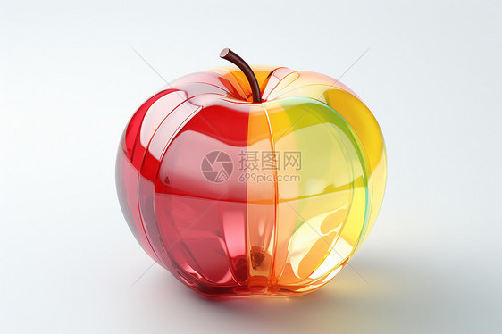 五彩斑斓的水晶苹果图片