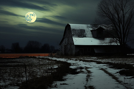 月光照耀下的乡村图片