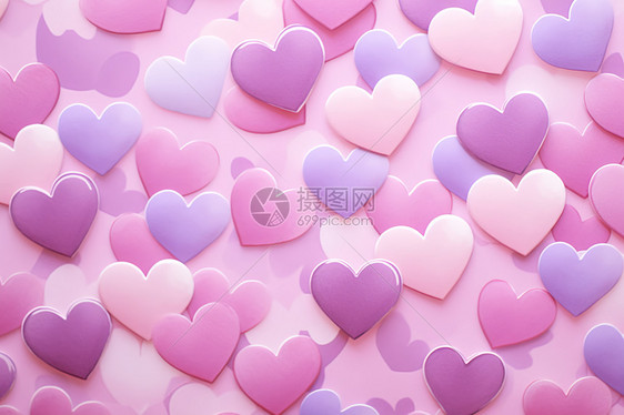 粉紫色心形背景图片