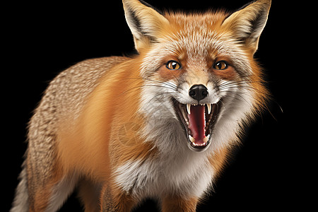 警惕的红狐狸图片