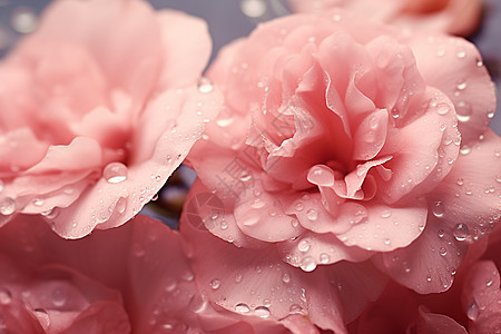 晨光中滴水的粉色玫瑰背景图片