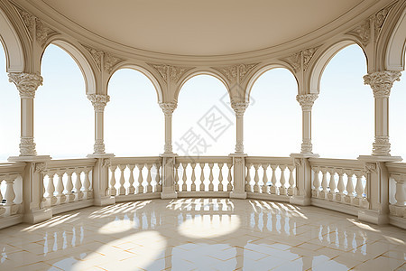欧式别墅中的巨大阳台图片
