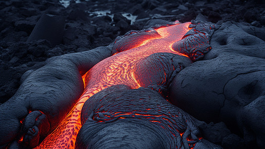 火红的岩浆图片