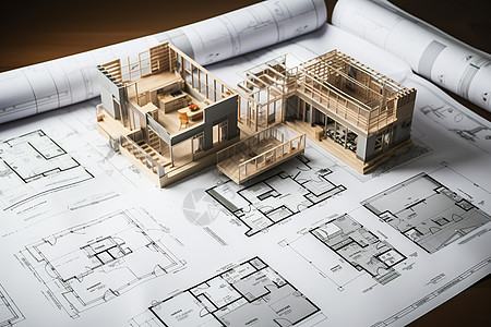 别墅模型下的建筑草图图片