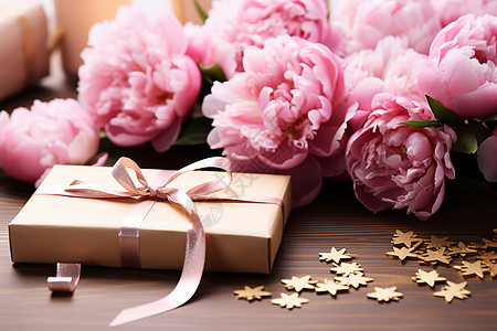 花朵和母亲节礼物背景图片