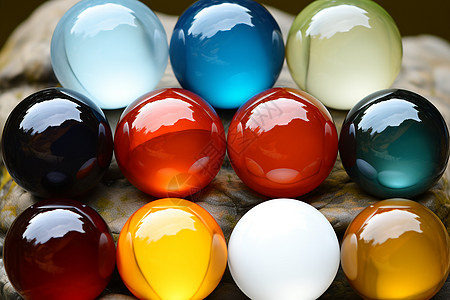 水晶玻璃球多彩玻璃玩具背景